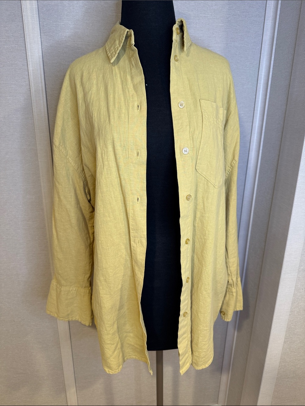 Zara Yellow Button Down Shirt Size Small